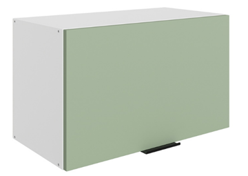 Шкаф настенный Стоун L600 Н360 (1 дв. гл.) (белый/полынь софттач) в Миассе
