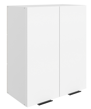 Шкаф на кухню Стоун L600 Н720 (2 дв. гл.) (белый/джелато софттач) в Челябинске - изображение