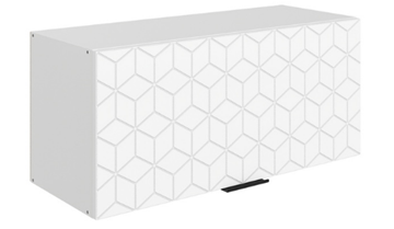 Шкаф кухонный Стоун L800 Н360 (1 дв. гл.) с фрезировкой (белый/джелато софттач) в Миассе