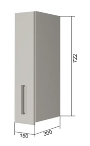 Навесной кухонный шкаф В7 15, Антрацит/Белый в Копейске