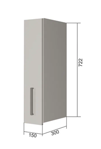 Навесной кухонный шкаф В7 15, Бетон пайн/Антрацит в Миассе