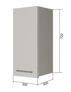 Навесной кухонный шкаф В7 30, МДФ Розовый шагрень/Антрацит в Копейске