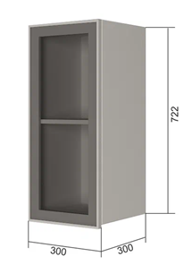 Кухонный шкаф В7 30, Стекло/Белый в Копейске
