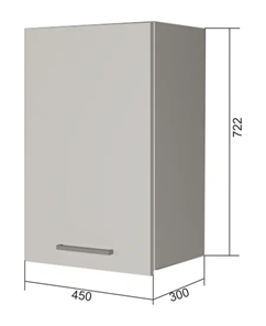 Кухонный навесной шкаф В7 45, Бетон пайн/Антрацит в Миассе
