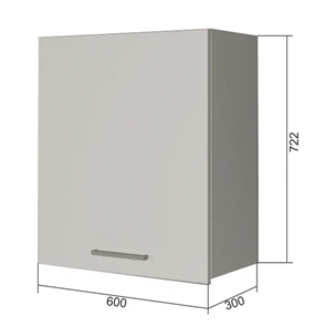 Кухонный навесной шкаф В7 60, Сатин/Антрацит в Копейске
