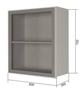 Кухонный шкаф В7 60, Стекло/Антрацит в Миассе