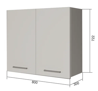 Кухонный навесной шкаф В7 80, МДФ Океания/Белый в Миассе