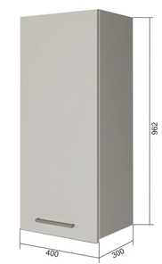 Настенный шкаф В9 40, МДФ Софт бирюза/Белый в Миассе