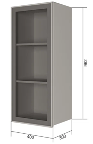 Навесной кухонный шкаф В9 40, Стекло/Антрацит в Копейске