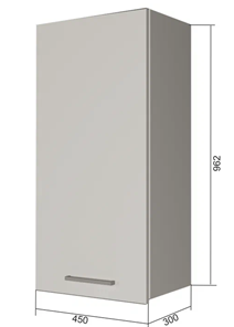 Навесной кухонный шкаф В9 45, МДФ Софт бирюза/Белый в Миассе