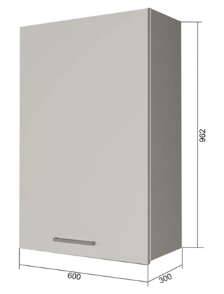 Шкаф навесной В9 60, Сатин/Белый в Копейске - изображение