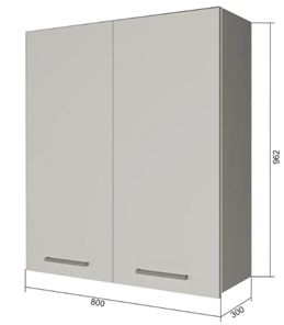 Кухонный навесной шкаф В9 80, МДФ Океания/Белый в Миассе
