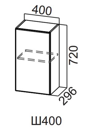 Настенный шкаф Вельвет Ш400/720 в Миассе - изображение