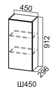 Шкаф навесной Вельвет Ш450/912 в Копейске