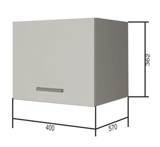 Кухонный навесной шкаф ВГ40Г, МДФ Софт бирюза/Антрацит в Копейске
