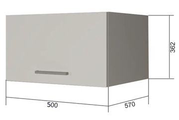 Навесной шкаф ВГ50Г, Белое гладкое Ламарти/Белый в Златоусте