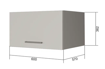 Шкаф на кухню ВГ60Г, Белое гладкое Ламарти/Антрацит в Златоусте
