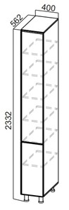Распашной шкаф-пенал Стайл, П400г(2332), МДФ в Миассе
