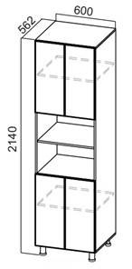 Шкаф-пенал распашной Стайл, П600(2140), МДФ в Миассе