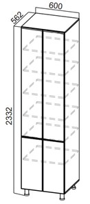 Кухонный шкаф-пенал Стайл, П600г(2332), МДФ в Миассе