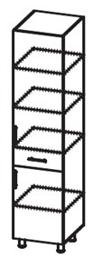 Шкаф-пенал с ящиком Модерн А40 МДФ глянец, металлик, премиум в Миассе