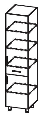 Шкаф-пенал с ящиком Модерн А40 МДФ глянец, металлик, премиум в Челябинске - изображение