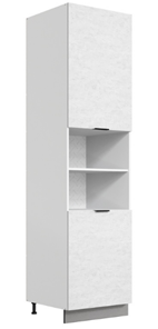 Шкаф-пенал Стоун 2 L600 H2141 (2 дв. гл.) (белый/белая скала) в Копейске