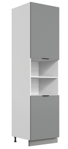 Шкаф-пенал Стоун 2 L600 H2141 (2 дв. гл.) (белый/оникс софттач) в Копейске