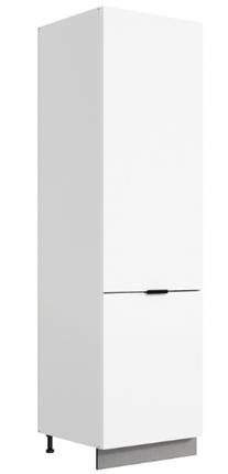 Шкаф-пенал Стоун L600 под холодильник (2 дв.гл.) (белый/джелато софттач) в Челябинске - изображение