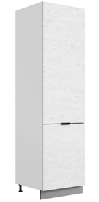 Шкаф-пенал Стоун L600 под холодильник (2 дв.гл.) (белый/белая скала) в Копейске