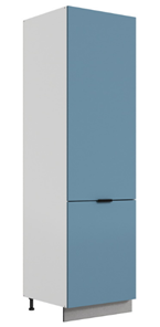 Шкаф-пенал Стоун L600 под холодильник (2 дв.гл.) (белый/изумруд софттач) в Копейске
