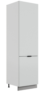 Шкаф-пенал Стоун L600 под холодильник (2 дв.гл.) (белый/лайт грей софттач) в Челябинске - предосмотр