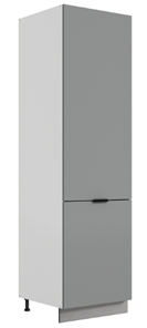 Шкаф-пенал Стоун L600 под холодильник (2 дв.гл.) (белый/оникс софттач) в Челябинске - предосмотр