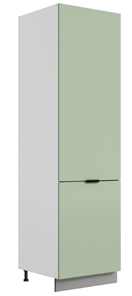 Шкаф-пенал Стоун L600 под холодильник (2 дв.гл.) (белый/полынь софттач) в Челябинске