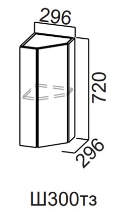 Кухонный шкаф торцевой закрытый Модерн New, Ш300тз/720, МДФ в Челябинске - изображение