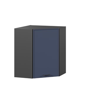 Шкаф угловой настенный Индиго ЛД 298.610.000.158, Чёрный/Тёмно-синий в Челябинске