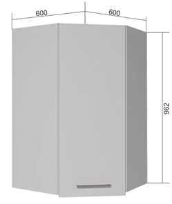 Угловой шкаф на кухню ВУ9, Бетон пайн/Антрацит в Копейске
