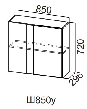 Шкаф навесной угловой Модерн New, Ш850у/720, МДФ в Миассе - изображение