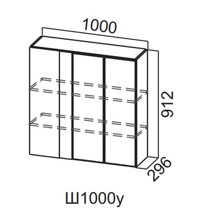 Шкаф настенный угловой Вельвет Ш1000у/912 в Копейске - изображение