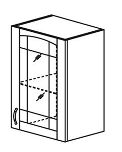 Кухонный шкаф Кантри настенный однодверный с полкой со вставкой из стекла 718*500*320мм в Магнитогорске