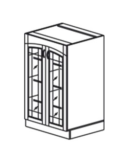 Кухонный шкаф Кантри хозяйственный (буфет со стеклом) 1320*600*525 мм в Копейске