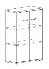 Шкаф средний закрытый Albero (78х36,4х119,4) в Миассе