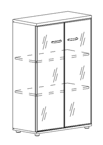 Шкаф средний Albero, со стеклом в рамке (78х36,4х119,4) в Магнитогорске
