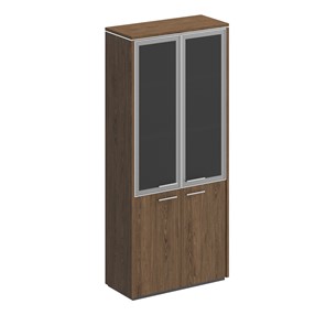 Шкаф для документов Velar, дуб табачный, со стеклянными дверьми (94х41х212) ВЛ 343 в Миассе