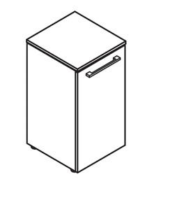 Низкий шкаф колонна MORRIS Дуб Базель/белый MLC 42.1 (429х423х821) в Челябинске - предосмотр 2