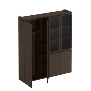 Шкаф комбинированный Mark, дуб валенсия (для одежды+со стеклом) (180х40,4х211) МК 359 в Копейске