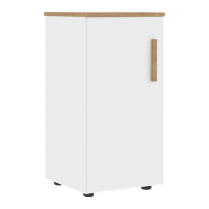 Шкаф колонна низкий с глухой левой дверью FORTA Белый-Дуб Гамильтон FLC 40.1 (L) (399х404х801) в Миассе - изображение