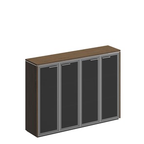 Шкаф для документов средний Velar, дуб табачный, со стеклянными дверьми (183х41х132) ВЛ 323 в Миассе
