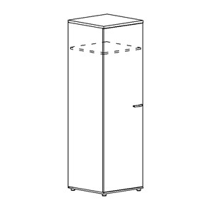 Шкаф для одежды глубокий узкий Albero (60х59х193) в Копейске