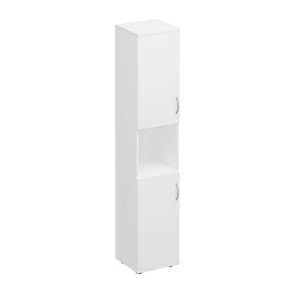 Шкаф для документов узкий 2-дверный с нишей Комфорт КФ, белый премиум (40x38x200) К.384 БП в Копейске